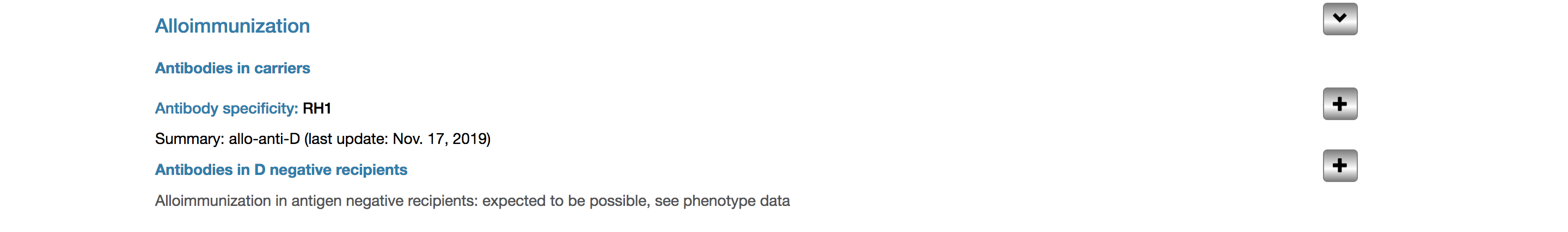 Antibody section